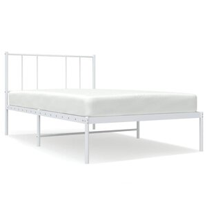 vidaXL Cadre de lit métal sans matelas et tête de lit blanc 100x200 cm