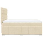 vidaXL Sommier à lattes de lit avec matelas Crème 140x190 cm Tissu