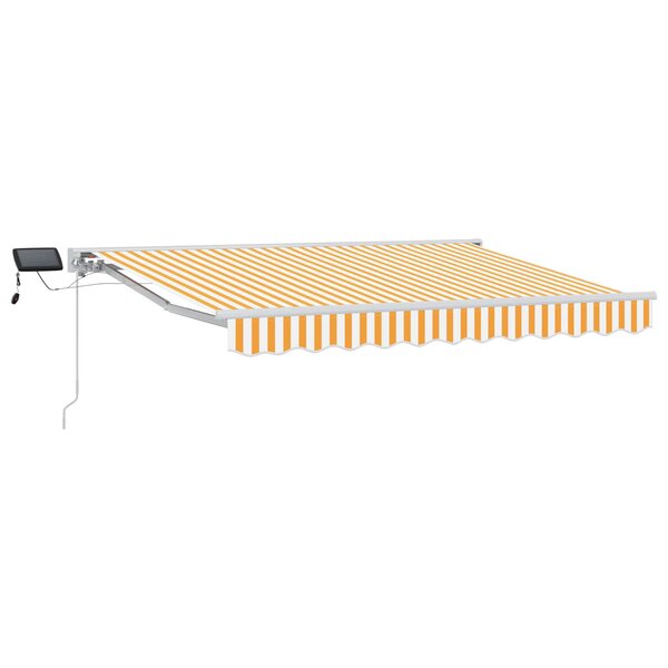 vidaXL Cadre de store manuel avec LEDs Jaune et blanc 3 x 2 5 m