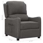 Vidaxl fauteuil inclinable gris foncé tissu