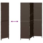 vidaXL Paravent Pliant Manuel Marron 146 x 180 cm. polyrotin