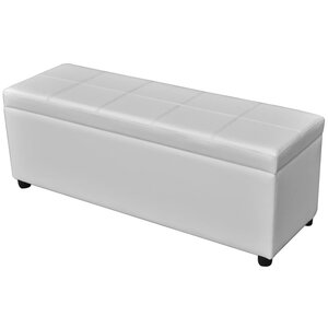 Banc banquette long de rangement 116 x 39 x 44 cm bois blanc 02_0010913