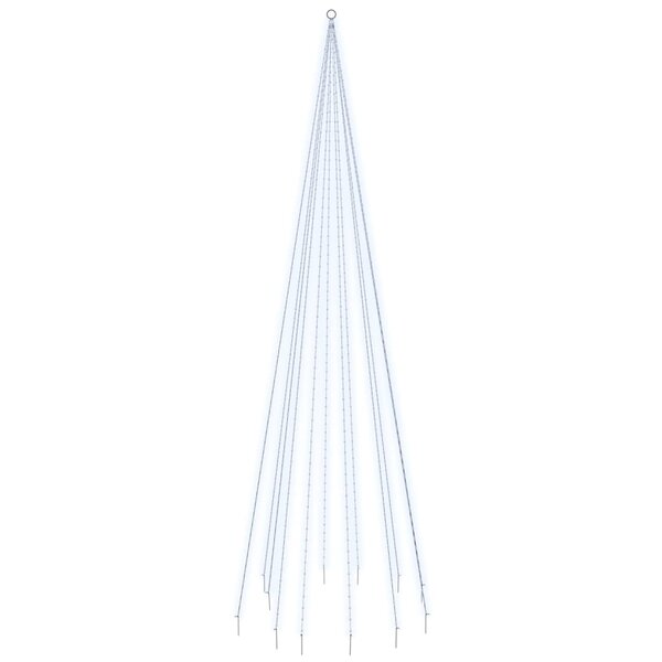 vidaXL Sapin de Noël sur mât de drapeau 732 LED Blanc froid 500 cm