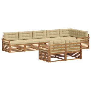 vidaXL Ensemble de canapés d'extérieur 8 Pièces Naturel et Beige