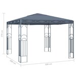 Vidaxl tonnelle avec guirlande lumineuse à led 300x300 cm anthracite