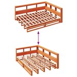 vidaXL Lit bibliothèque sans matelas cire marron 135x190 cm pin massif