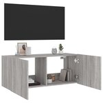 vidaXL Meuble TV mural avec lumières LED sonoma gris 100x35x41 cm