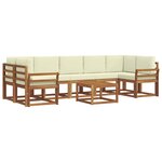 vidaXL Ensemble de canapés d'extérieur 8 pc Naturel et Crème