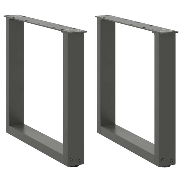 vidaXL Pieds de table basse en U  2 pièces  anthracite  50 x (42-43) cm  acier