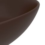 vidaXL Lavabo de salle de bain Céramique Marron Rond