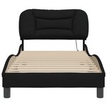 vidaXL Cadre de lit avec lumières LED noir 90x200 cm tissu