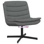 vidaXL Chaise pivotante Gris foncé 63 x 75 x 76 cm tissu