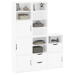 vidaXL Armoires latérales 5 Pièces ODDA blanc 40x24x79 cm bois massif pin
