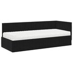 vidaXL Cadre de lit d'angle avec matelas 2 Pièces Noir Velours
