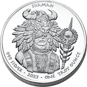 Monnaie en argent 1 dollar g 31.1 (1 oz) millésime 2023 native american silver dollars shaman