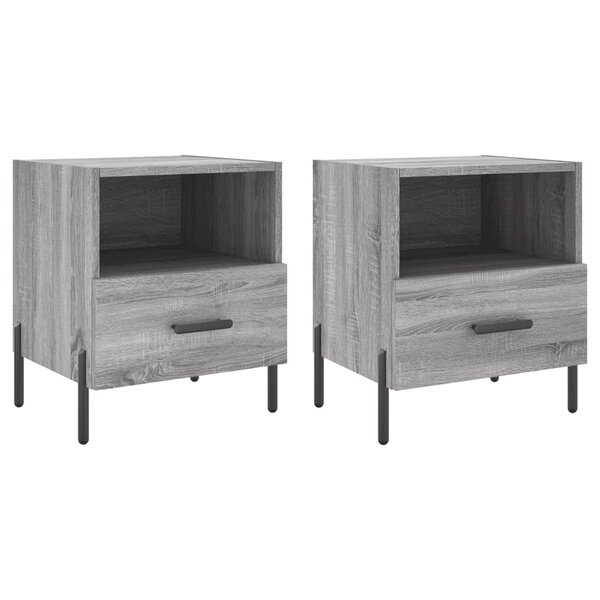 vidaXL Tables de chevet 2 Pièces sonoma gris 40x35x47 5 cm