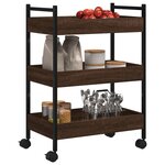 vidaXL Chariot de cuisine chêne marron 50x30x70 cm bois d'ingénierie