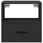 vidaXL Table de chevet murale noir 40x31x39 5 cm