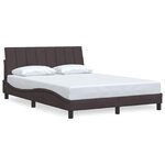 vidaXL Cadre de lit sans matelas Hanko marron foncé 140x190 cm tissu