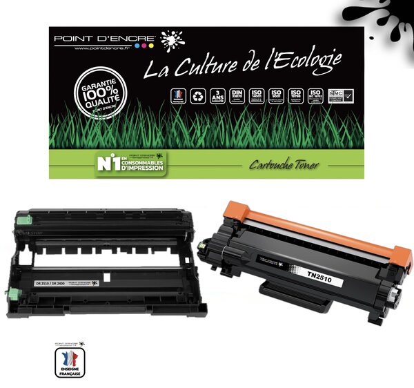TN2510XL / DR2510 - NOIR / TAMBOUR - Grande capacité