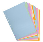 Intercalaires Carte Pastel 170g Forever 12 Positions - A4 - Couleurs Assorties - X 25 - Exacompta