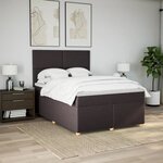 vidaXL Sommier à lattes de lit avec matelas Marron foncé 140x190 cm