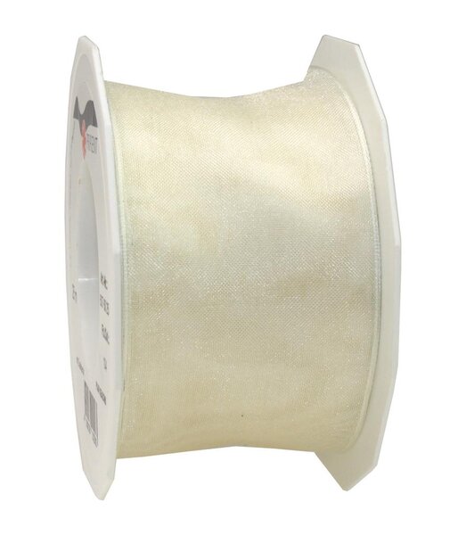 Organza four seasons 25-m-rouleau 60 mm créme laitonné