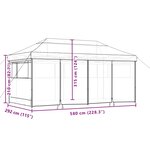 vidaXL Tente de réception pliable escamotable 4 parois latérales taupe