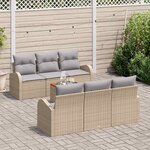 vidaXL Ensemble de canapé de jardin 7 Pièces beige et gris clair