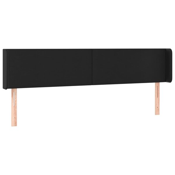 vidaXL Tête de lit avec oreilles Noir 163x16x78/88 cm Similicuir