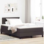 vidaXL Lit à ressorts avec matelas Marron foncé 120 x 190 cm tissu