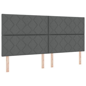 vidaXL Tête de lit LED Ensemble de 3 Gris foncé Tissu 200 cm USB-C