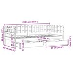 vidaXL Lit de jour et tiroirs sans matelas blanc 80x200 cm bois massif