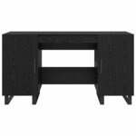 vidaXL Bureau avec porte Chêne noir 140 x 50 x 75 cm Bois d'ingénierie