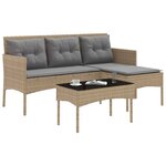 vidaXL Ensemble de canapé de jardin avec coussin 2 Pièces polyrotin