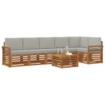 vidaXL Ensemble de canapé d'angle 7 Pièces Gris Naturel et Clair