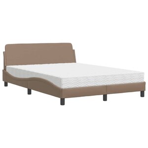 vidaXL Lit avec matelas cappuccino 120x200 cm similicuir
