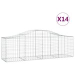 vidaXL Paniers à gabions arqués 14 Pièces 200x50x60/80 cm fer galvanisé