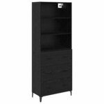 vidaXL Haut Armoire Chêne noir 69 5 x 34 x 180 cm Bois d'ingénierie