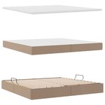 vidaXL Lit avec rangement et LED avec matelas Gris clair 200 x 200 cm
