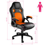 Tectake Chaise gamer TYSON - noir/orange