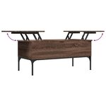 vidaXL Table basse chêne marron 100x50x45cm bois d'ingénierie et métal