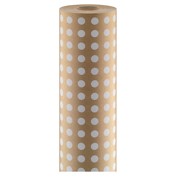 Papier cadeau kraft imprimé pois 70 cm x 100 m