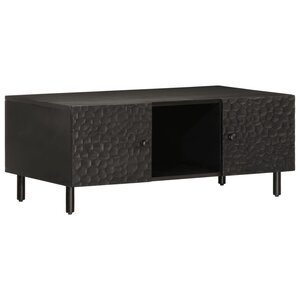 vidaXL Table basse noir 100x54x40 cm bois massif de manguier