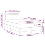 vidaXL Lit Box Spring avec matelas noir  120x200 cm  simili cuir