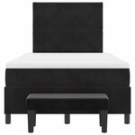 vidaXL Lit à ressorts avec matelas Noir 120 x 200 cm Velours