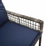 vidaXL Banc extérieur avec coussin Gris et Marine 118 x 55 x 82 cm
