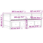 vidaXL Lit de jour cire marron 100x200 cm bois de pin massif