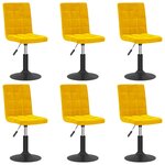 vidaXL Chaises à manger pivotantes lot de 6 jaune moutarde velours