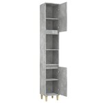 vidaXL Armoire de salle de bain gris béton 30x30x190 cm